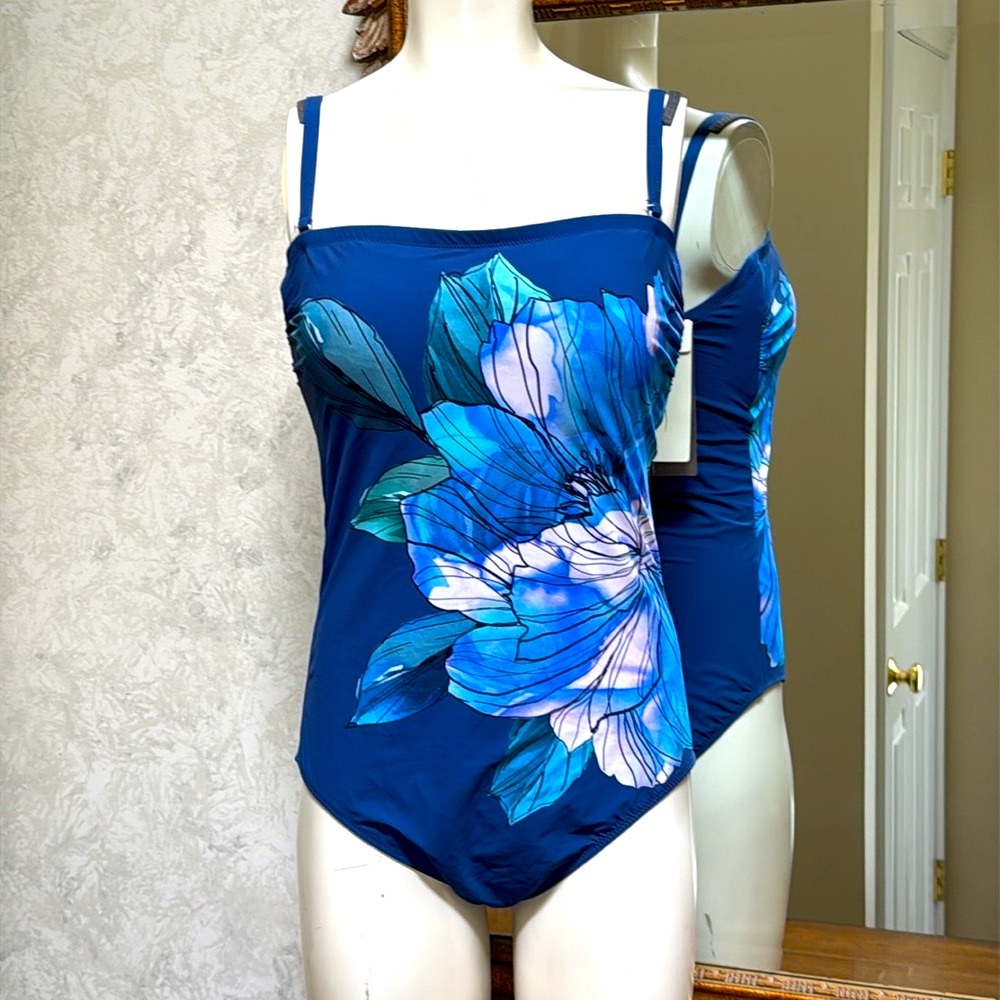 New Gottex Floral Women’s One Piece Swimsuit. Size 12. - Picture 12 of 13